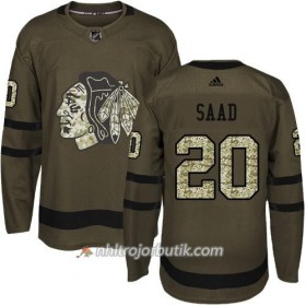 Män Ishockey Chicago Blackhawks Tröja Brandon Saad 20 Adidas 2017-2018 Camo Grön Authentic